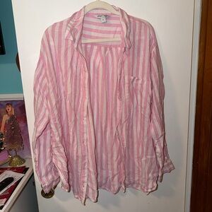 Old Navy Pink and White Striped Shirt